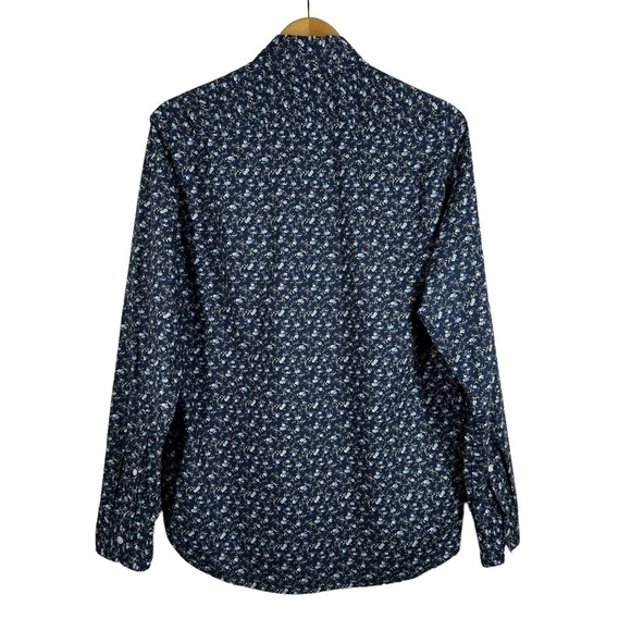 J.Crew Mens Navy Floral Button Down Shirt M - Picture 9 of 9